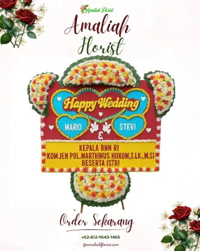 Karangan Papan Bunga Pernikahan di Nglarangan
